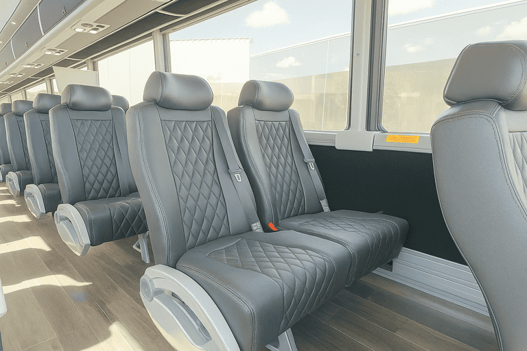 interior of Scottsdale Shuttle Bus Rentals charter bus